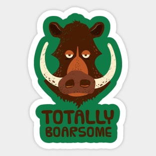 Totally Boarsome - Cartoon Boar Pun. Sticker